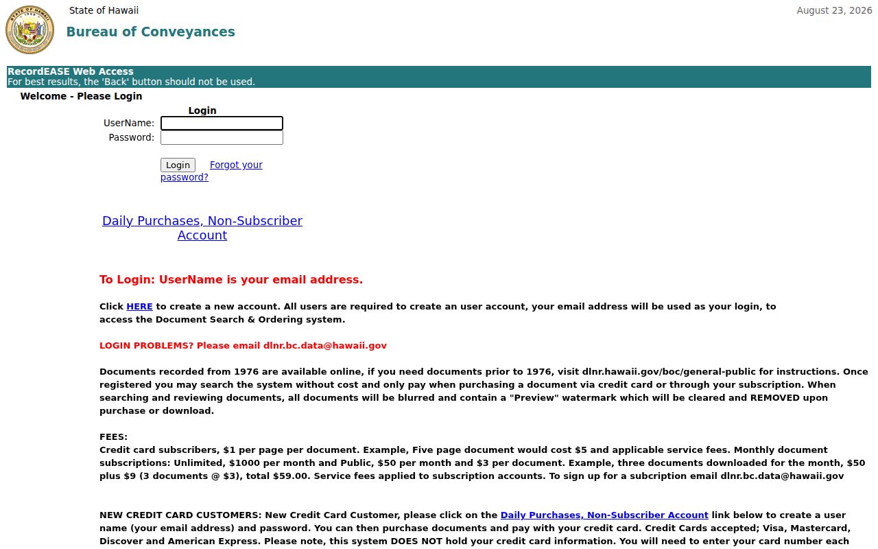 Hawaii Bureau of Conveyances search for East Honolulu deed parties
